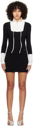 Kijun Black Square Half-Zip Minidress