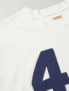 KAPITAL - Striped Printed Cotton-Jersey T-Shirt - White