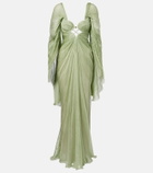 Maria Lucia Hohan Cassandra caped silk muslin gown