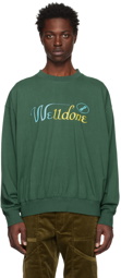 We11done Green Cursive Sweatshirt