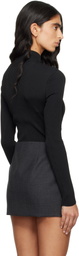 Givenchy Black Fine Rib 'Givenchy' Signature Bodysuit
