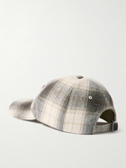 LOEWE - Leather-Trimmed Checked Cotton-Flannel Baseball Cap