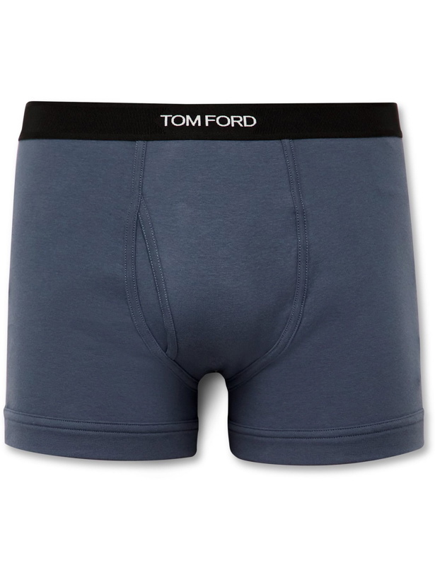 Photo: TOM FORD - Stretch-Cotton Boxer Briefs - Blue