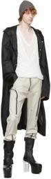 Rick Owens Black Hooded Nylon Coat