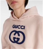 Gucci GG embroidered cotton jersey hoodie