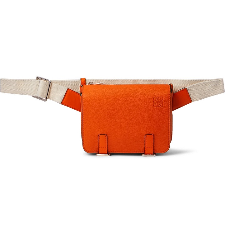 Photo: Loewe - Military Full-Grain Leather Belt Bag - Orange