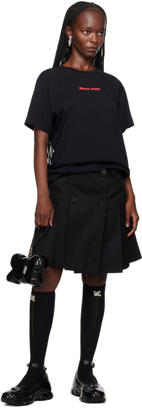 Simone Rocha Black Pleated Miniskirt