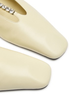 Jil Sander Crystal-embellished Leather Ballet Flats Ivory