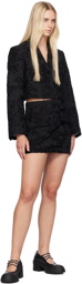 GANNI Black Layered Miniskirt