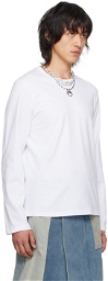 Marine Serre White Plain Long Sleeve T-Shirt