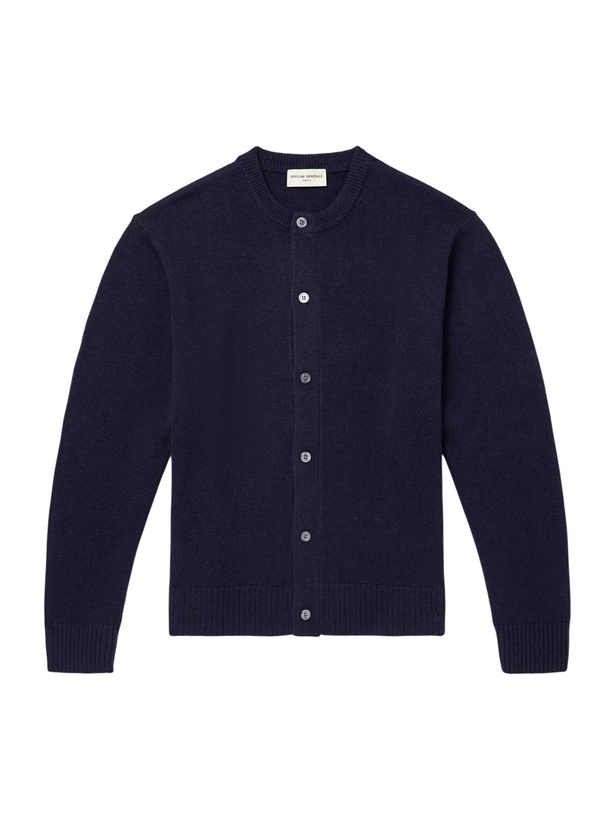 Photo: Officine Générale - Manoe Merino Wool and Cashmere-Blend Cardigan - Blue