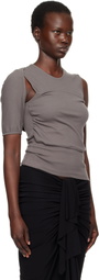 Christopher Esber Gray Contorsion Rib Tank Top