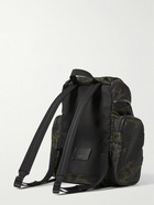 SAINT LAURENT - City Leather-Trimmed Camouflage-Print Nylon Backpack - Black