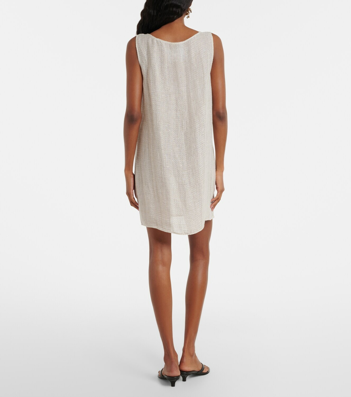 Leset Stella sequined linen-blend minidress