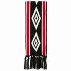 Umbro Men's Diamond Intarsia Knit Scarf in Black/Chili Pepper/White 