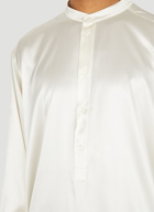 Satin Band Collar Shirt in Cream