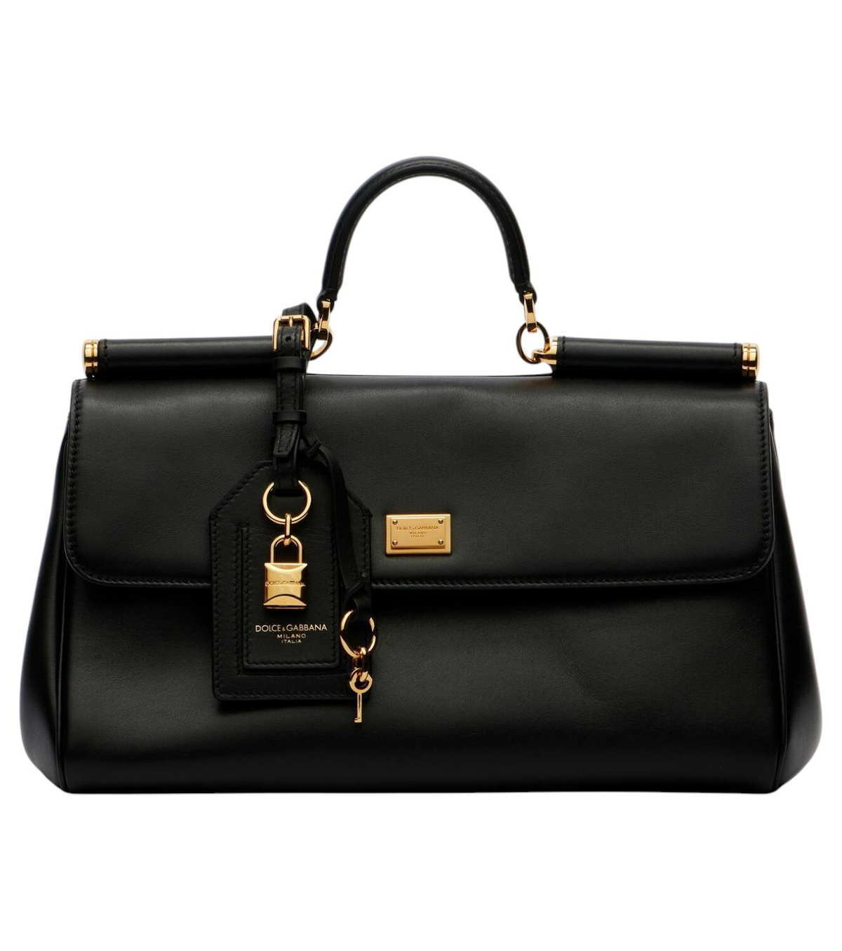 【関税&送料込】Dolce&Gabbana Dg Logo Black Leather Medium T Medium calfskin DG Logo Bag shopper in Black for Women
