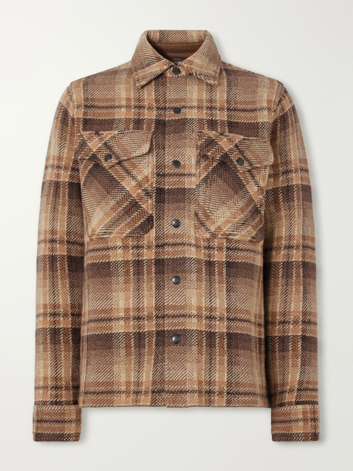 RRL - Checked Jacquard-Knit Wool Jacket - Brown