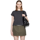 Alexander Wang Gray Hotfix Logo Shrunken T-shirt