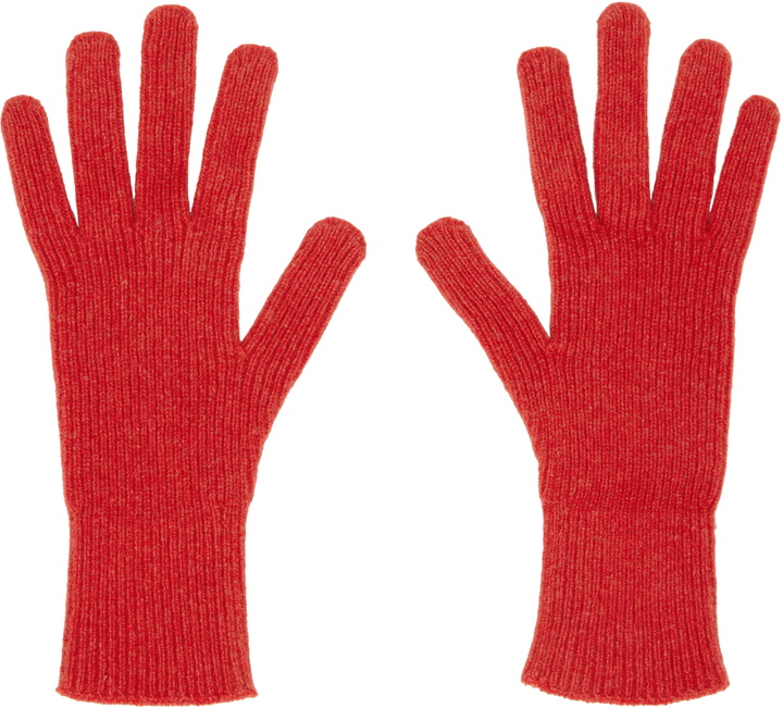 Photo: Baserange Red Ribbed Gloves