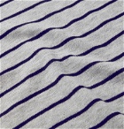 Brunello Cucinelli - Striped Mélange Linen and Cotton-Blend Sweater - Gray