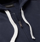 Ermenegildo Zegna - Fleece-Back Stretch-Cotton Jersey Zip-Up Sweatshirt - Navy