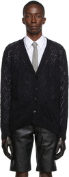 Ernest W. Baker Black Merino Wool Cardigan