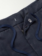 Mr P. - Straight-Leg Linen Drawstring Trousers - Blue