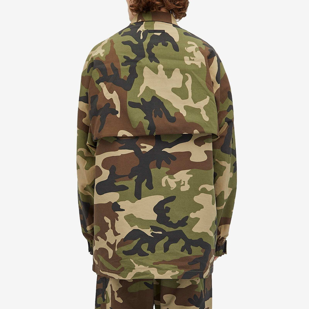 Fear of God ESSENTIALS Men's Military Nylon Overshirt in Woodland Camo