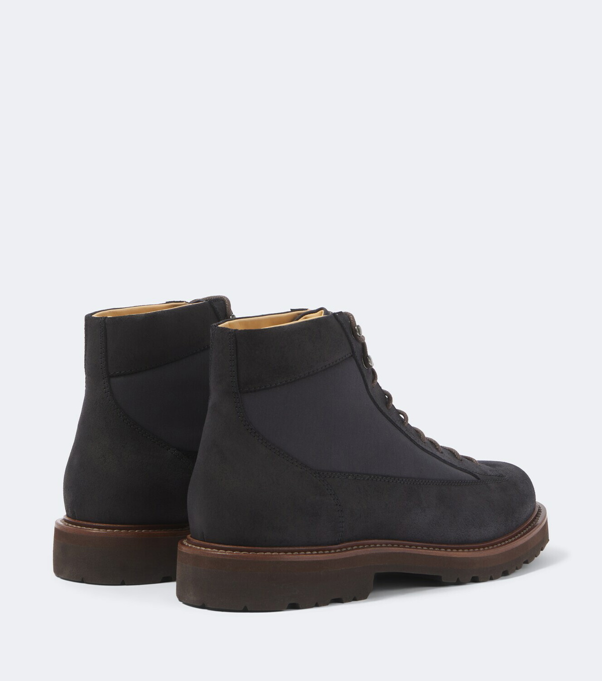 Brunello Cucinelli Suede-trimmed lace-up boots