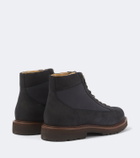 Brunello Cucinelli Suede-trimmed lace-up boots