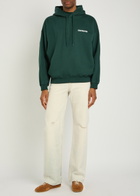 Cole Buxton Sportswear Hooded Printed Cotton Sweatshirt Green