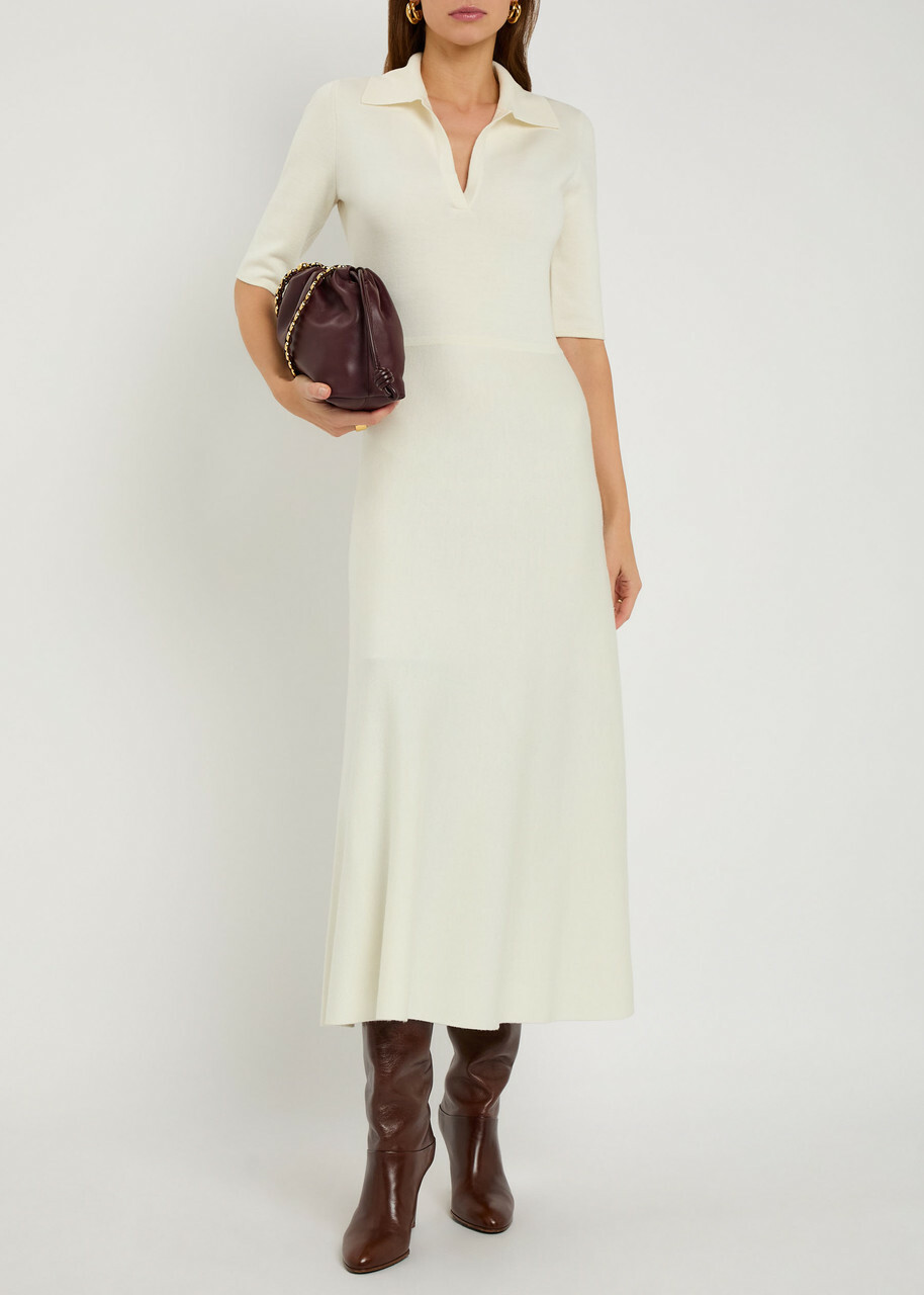 Gabriela Hearst Bradley Wool-blend Midi Dress Ivory
