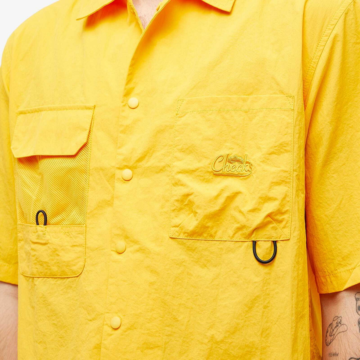 Checks Downtown Men's Nylon Fishing Shirt in Marigold