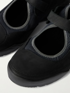 ROA - Loie Mesh-Trimmed Nubuck Sneakers - Black