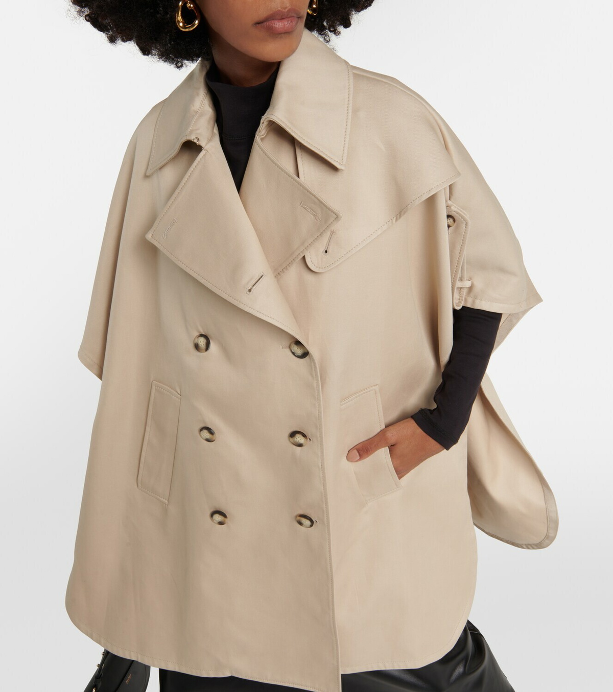 Max Mara Double-breasted cotton cape