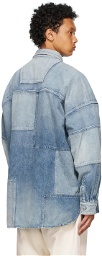 Ambush Blue Denim Patchwork Shirt