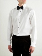 Brunello Cucinelli - Cotton-Poplin Tuxedo Shirt - White