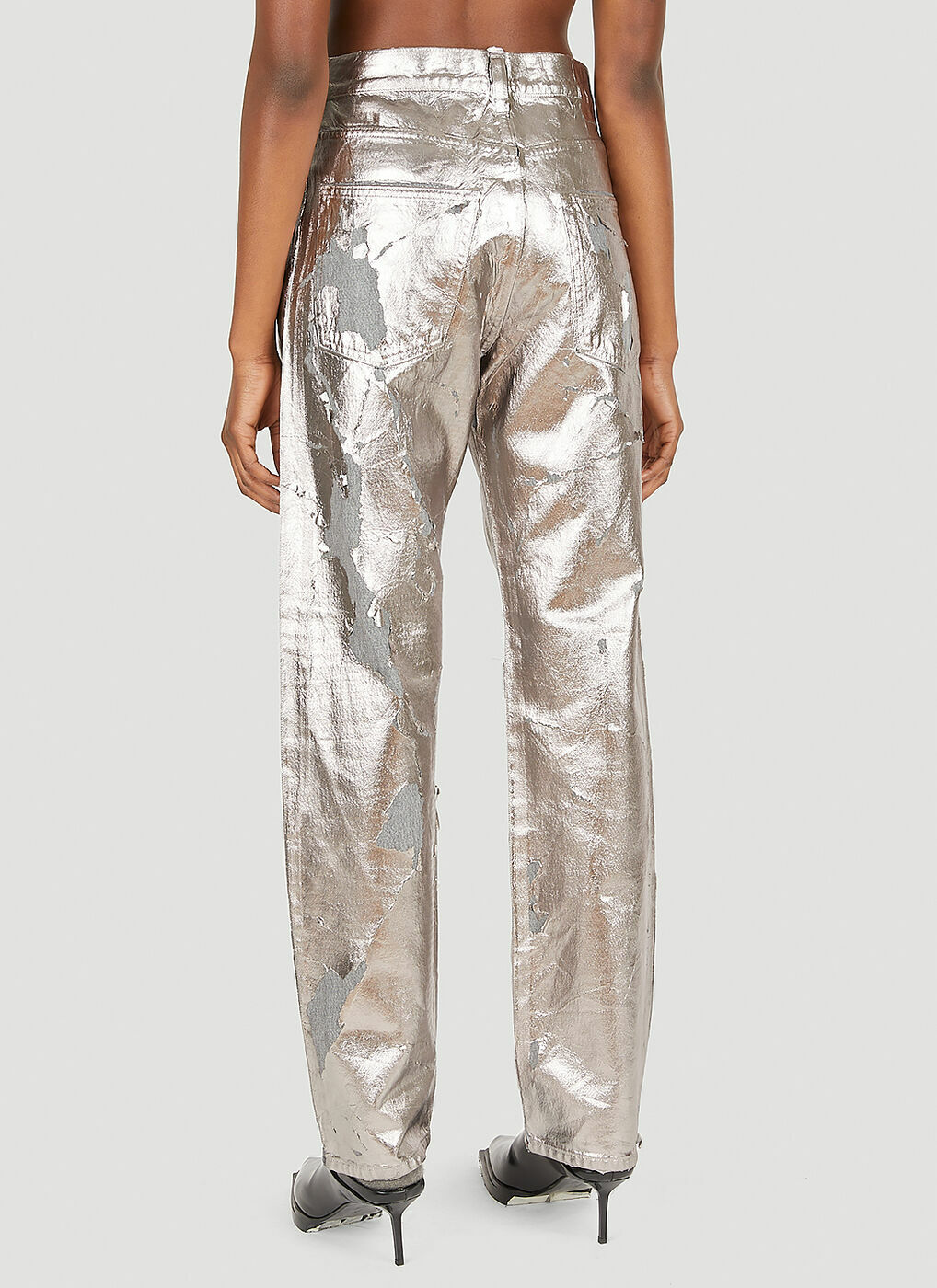 Metallic Jeans in Silver Diesel