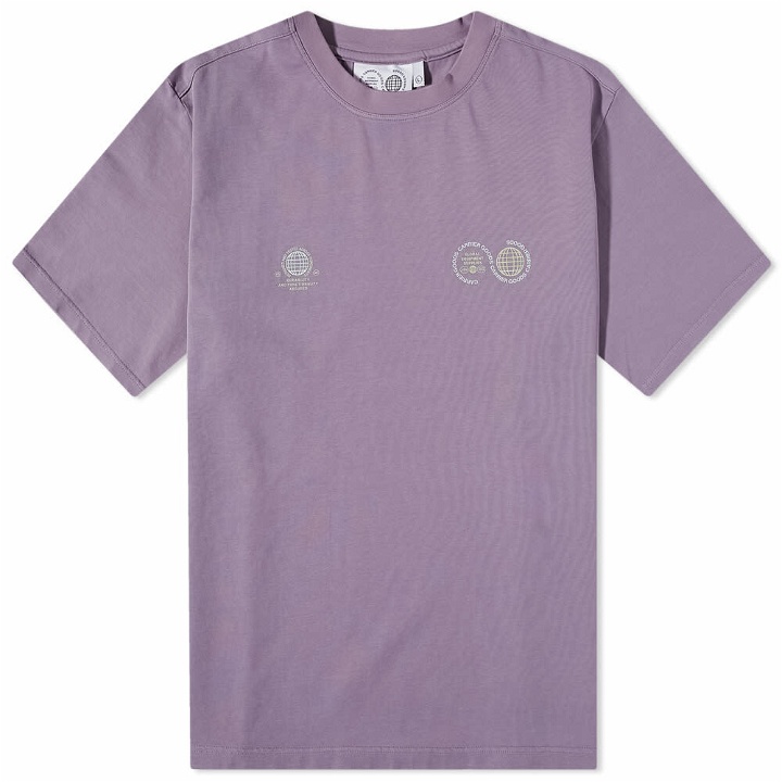 Photo: Carrier Goods Men's Globe T-Shirt in Purple Sage