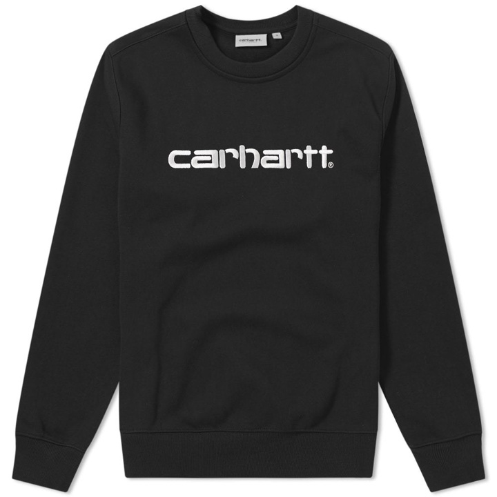 Photo: Carhartt Embroidered Logo Crew Sweat Black