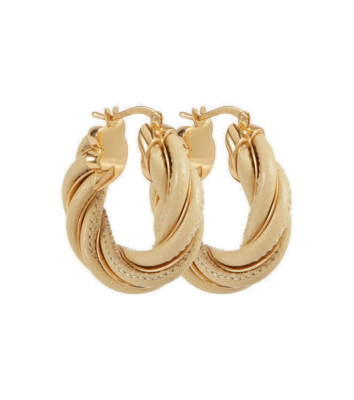 ピアス BOTTEGA VENETA GOLD SILVER TWIST HOOD EARRINGS Bottega Veneta - Twist Triangle Small 925/1000 Silver Hoop