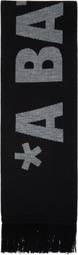 BAPE Black & Gray Jacquard 'Bape' Logo Long Scarf