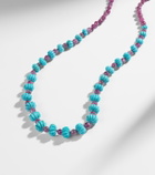 Ileana Makri Beaded necklace with turquoises and rubies