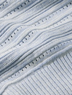 Club Monaco - Links Pointelle-Knit Cotton-Blend Sweater - Blue