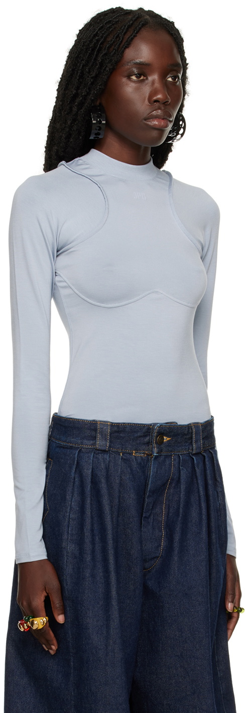 Jean Paul Gaultier Blue Cyber Armhole Long Sleeve T-Shirt Jean