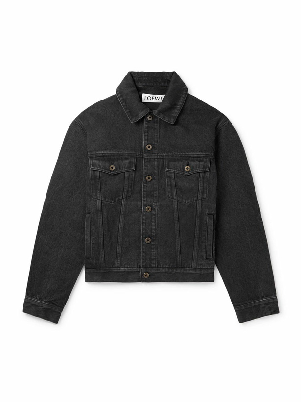 Photo: LOEWE - Anagram Logo-Appliquéd Denim Jacket - Black