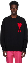 AMI Paris Black Ami De Cœur Sweater