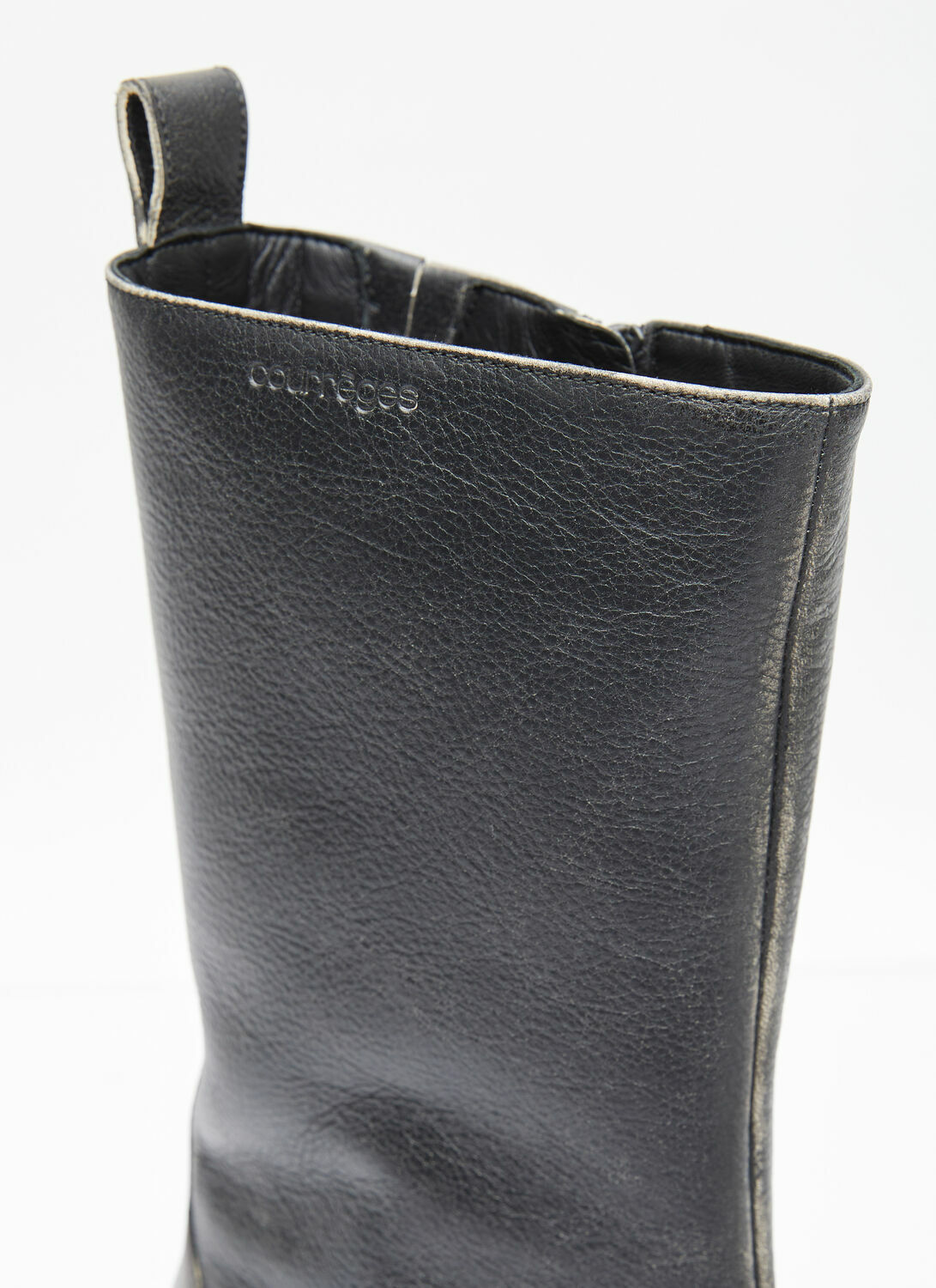 Courrèges Used Leather Zip Ankle Boots