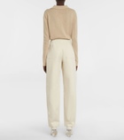 Deveaux New York - Opal high-rise straight cotton pants